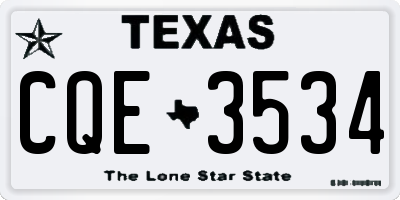 TX license plate CQE3534