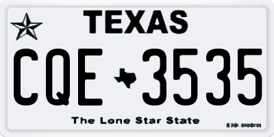 TX license plate CQE3535