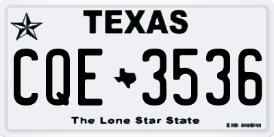 TX license plate CQE3536
