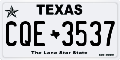 TX license plate CQE3537