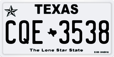 TX license plate CQE3538