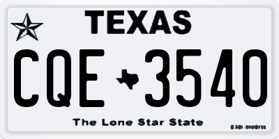TX license plate CQE3540