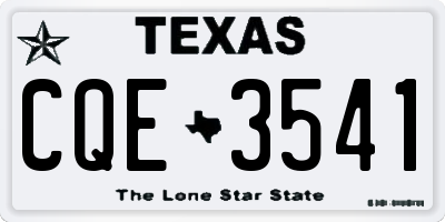 TX license plate CQE3541