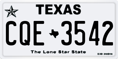 TX license plate CQE3542