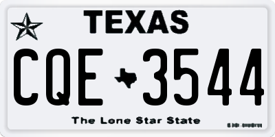 TX license plate CQE3544
