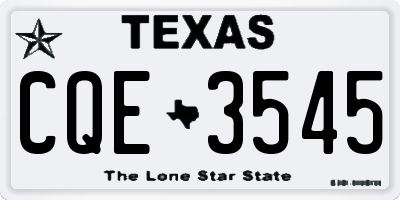 TX license plate CQE3545