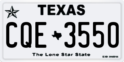 TX license plate CQE3550