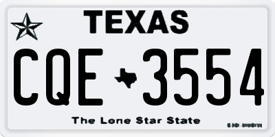 TX license plate CQE3554