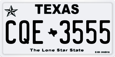 TX license plate CQE3555