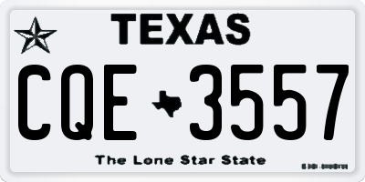 TX license plate CQE3557