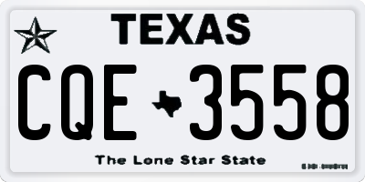 TX license plate CQE3558