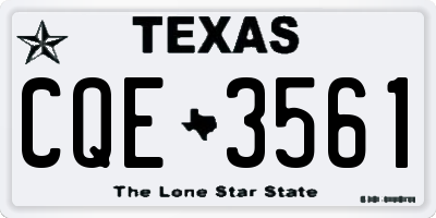 TX license plate CQE3561