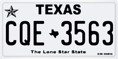TX license plate CQE3563