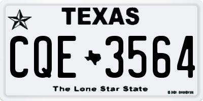TX license plate CQE3564