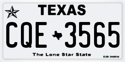 TX license plate CQE3565