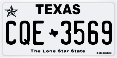 TX license plate CQE3569