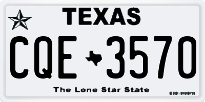 TX license plate CQE3570