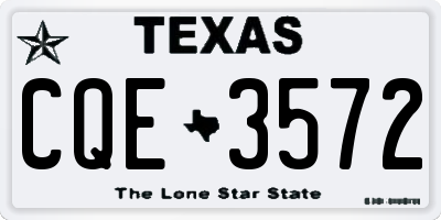 TX license plate CQE3572