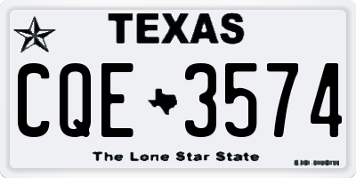 TX license plate CQE3574