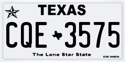 TX license plate CQE3575