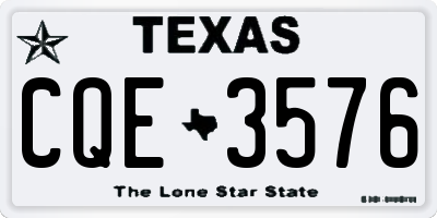 TX license plate CQE3576