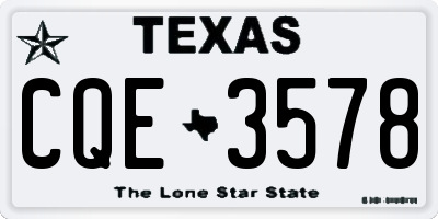 TX license plate CQE3578