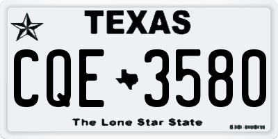 TX license plate CQE3580