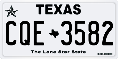 TX license plate CQE3582