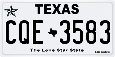 TX license plate CQE3583