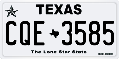 TX license plate CQE3585