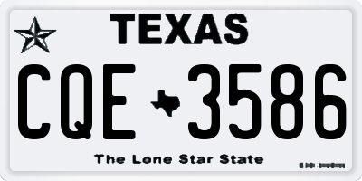 TX license plate CQE3586