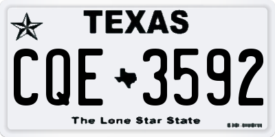 TX license plate CQE3592