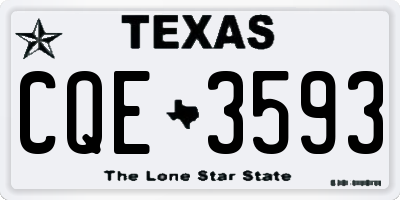 TX license plate CQE3593