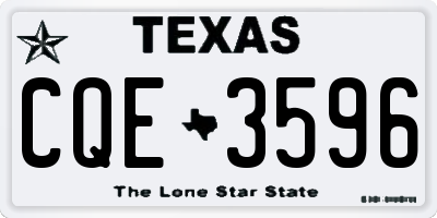 TX license plate CQE3596