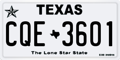 TX license plate CQE3601