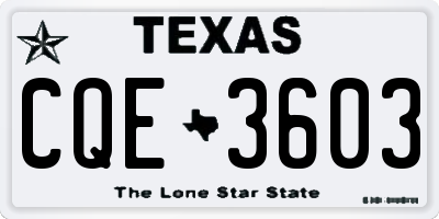 TX license plate CQE3603
