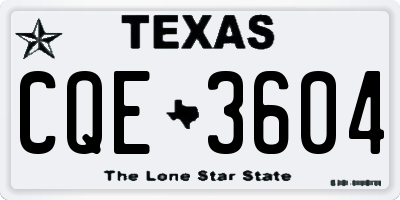 TX license plate CQE3604