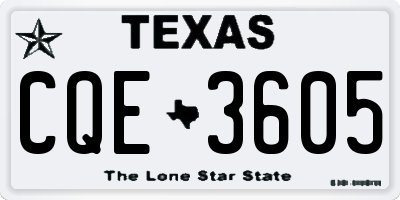 TX license plate CQE3605