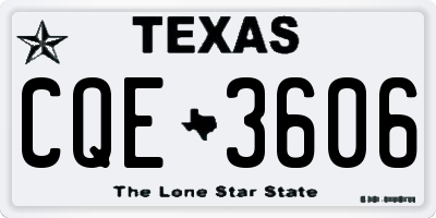 TX license plate CQE3606