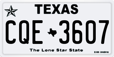 TX license plate CQE3607