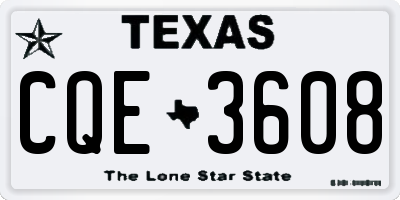 TX license plate CQE3608