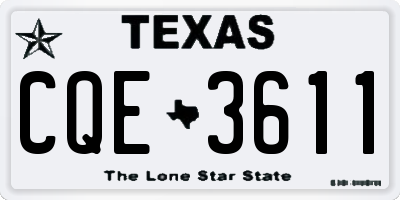 TX license plate CQE3611