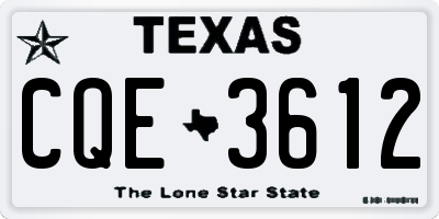 TX license plate CQE3612