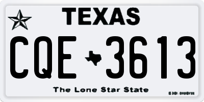 TX license plate CQE3613