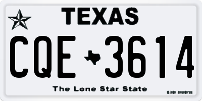 TX license plate CQE3614