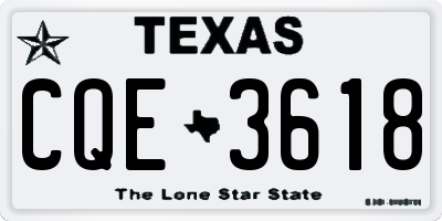 TX license plate CQE3618