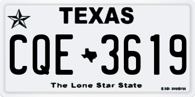 TX license plate CQE3619