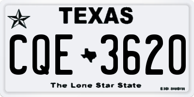 TX license plate CQE3620