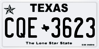 TX license plate CQE3623