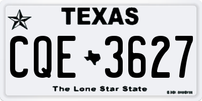 TX license plate CQE3627